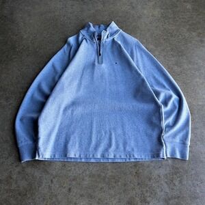 2000s tommy hilfiger blue quarter zip